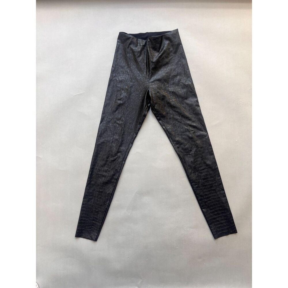 Faux leather alligator print indie sleaze goth high rise Commando legging size M